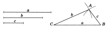 Геометрия, Построить треугольник с данными сторонами а, b, с 